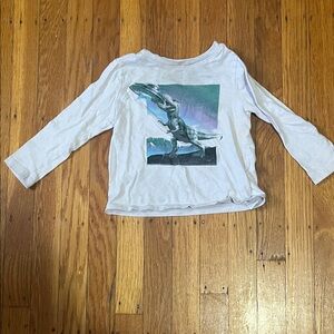 Old Navy White Dinosaur Long Sleeve Tee